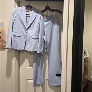 Futur3 Light Blue Blazer and Pants Set from Italy 80% polyester and 11% elastin